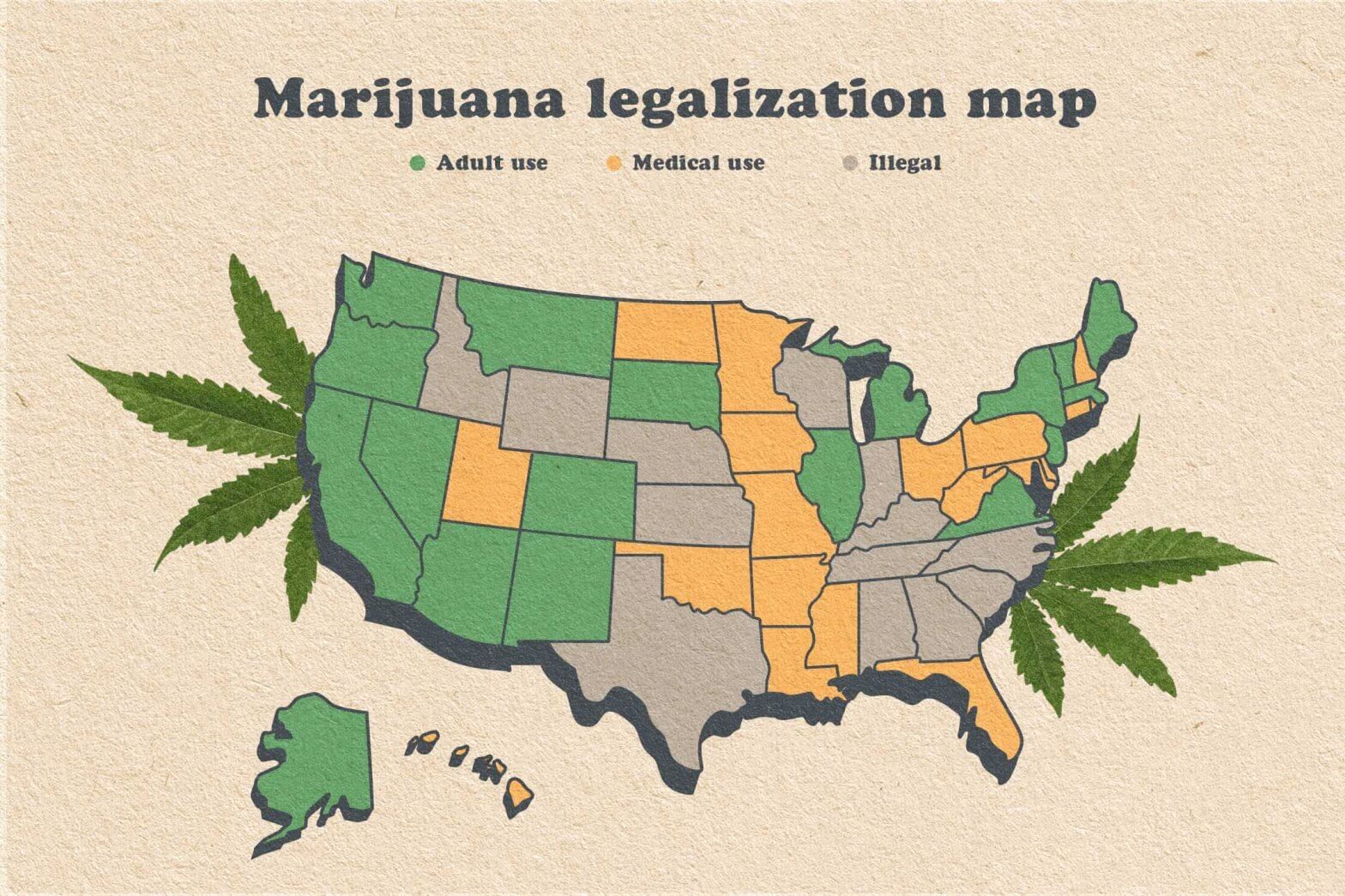 Map Of States Where Weed Is Legal 1568x1045 